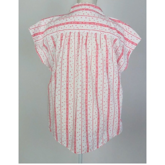 SOLD Vintage white & pink blouse L/XL - Picture 2 of 5